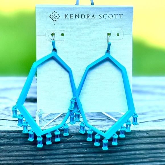 Kendra Scott Thomas Drop Earrings in Aquamarine, Matte Aqua